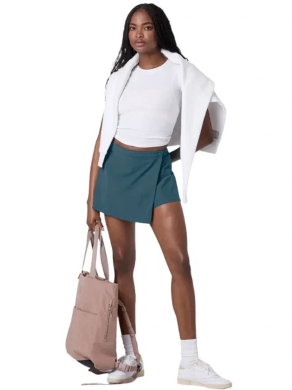 Vuori Miles Sport Skirt Size XL Teal Performance Wrap Skort Tennis Preppy Pocket - Picture 11 of 11